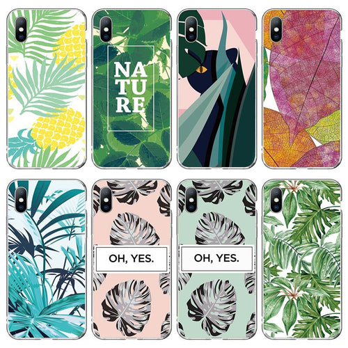 Phone Cases for iPhone (Green Leaves)