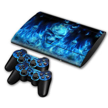 Load image into Gallery viewer, Cover Skin for PS3 Super Slim 4000 (Blue Skull)